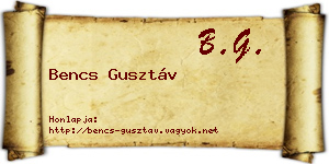 Bencs Gusztáv névjegykártya
