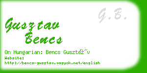 gusztav bencs business card